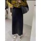 Retro orange corduroy skirt for women in autumn and winter medium length small straight skirt for chenille slit arm wrap skirt