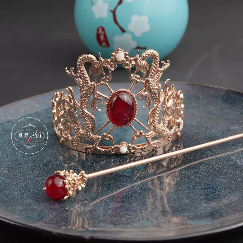 司司原创 汉服头饰发冠男古风发饰大顶簪男子束