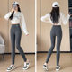 Cotton high -waisted leggings Female wearing spring and autumn thin models and thin autumn pants elastic big size tight black cropped pants
