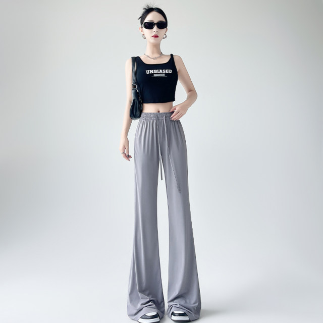 Wearing micro-flare yoga pants for women in spring and summer 2025 thin high waist small quick-drying high hanging flared trousers