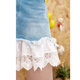Fairy Pocket Summer Lace Spliced ​​A-line Denim Skirt for Women 2025 Summer New Short Skirt