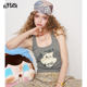 Fairy Pocket Cute Bear Printed Vest Sling Women's 2025 Summer New Slim Slim Sleeveless Top