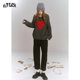 Fairy pocket black high-waist casual grandma pants for women 2025 spring new plush nine-point tapered pants