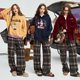 Fairy pocket slack retro plaid casual wide-leg pants for women 2025 spring new style pants