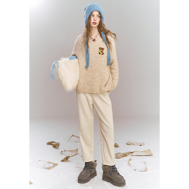 Fairy pocket black high-waist casual grandma pants for women 2025 spring new plush nine-point tapered pants