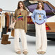 Fairy's Pocket Loose White Wide Leg Pants Women's 2024 Winter New Style Drape Loose Velvet Casual Pants