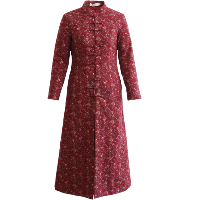 款 冬 Winter thickened New Year's festive cotton cotton coat Mom style jacket cotton coat ethnic style women's winter
