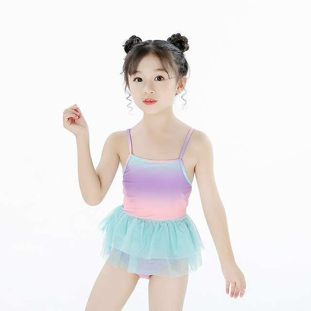 2025 new children, girls, infant baby suspended gauze skirt small princess swimwear swimwear summer bikini
