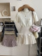 American retro sweet bow pleated suit short skirt Female spring and summer college
