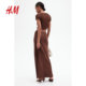 HM women's skirt 2025 summer new fashion straight Korean style elastic waist long skirt 1271529