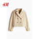 HM 2025 summer new women's short trench coat long sleeves 1259401