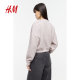 HM women's sweatshirt summer fashion simple letter pattern falling shoulder long sleeve top 1218254
