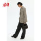 HM women's suit summer v-neck flat collar fashionable commuter loose casual jacket 1232747
