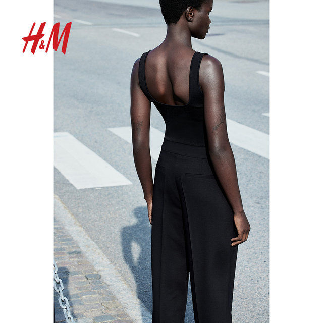 HM women's pants summer casual commuting simple straight slim long trousers 1206056
