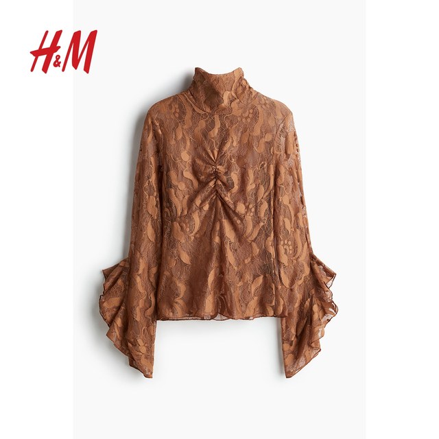 HM women's summer turtleneck lace top 1264623
