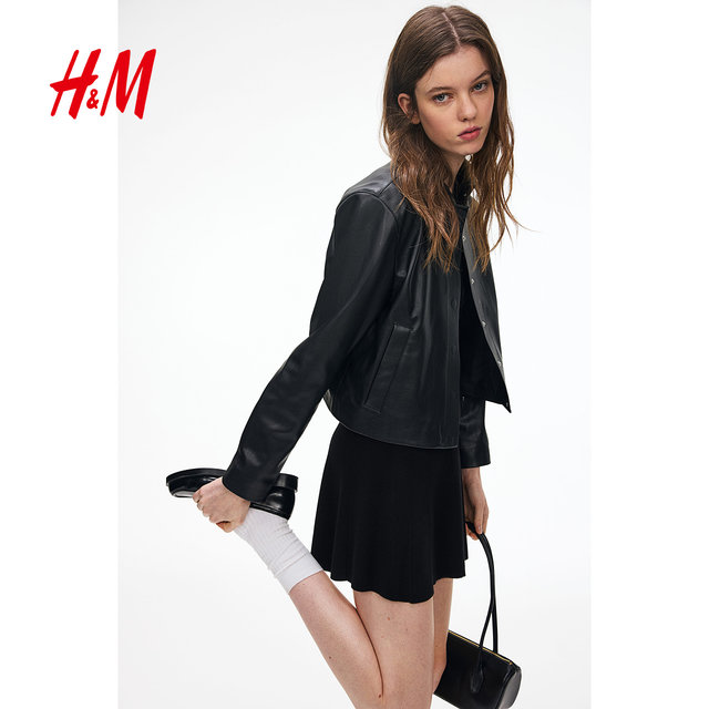 HM women's skirt 2025 summer new trumpet elegant A-line skirt high-waisted slim knitted short skirt 1271648
