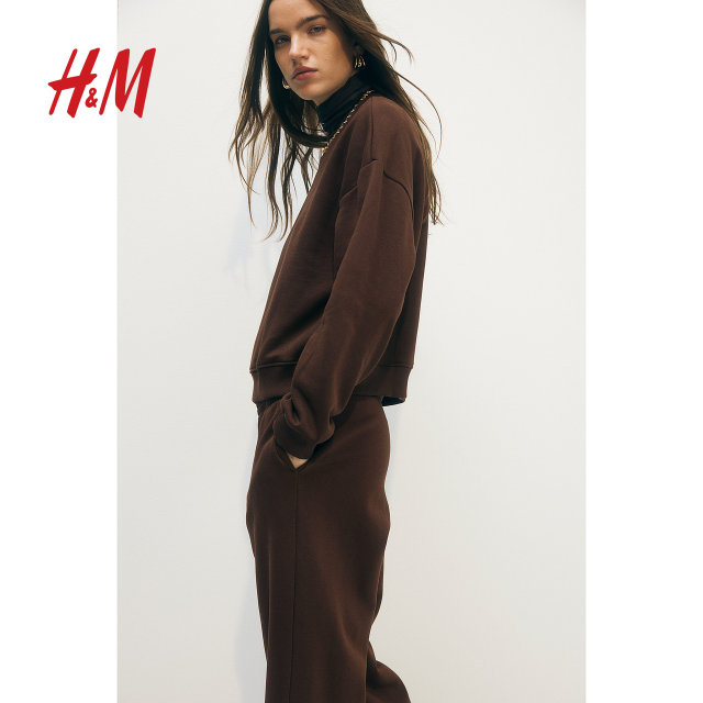 HM women's suit summer slim sports soft long-sleeved sweatshirt jogging pants 1250206
