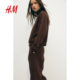 HM women's suit summer slim sports soft long-sleeved sweatshirt jogging pants 1250206

