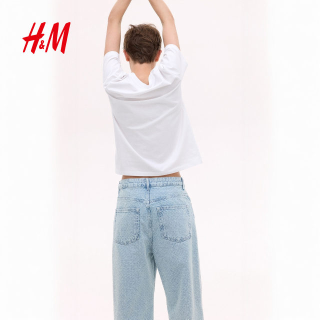 HM women's T-shirt 2025 summer new simple cotton casual round neck short-sleeved top bottoming 0963662
