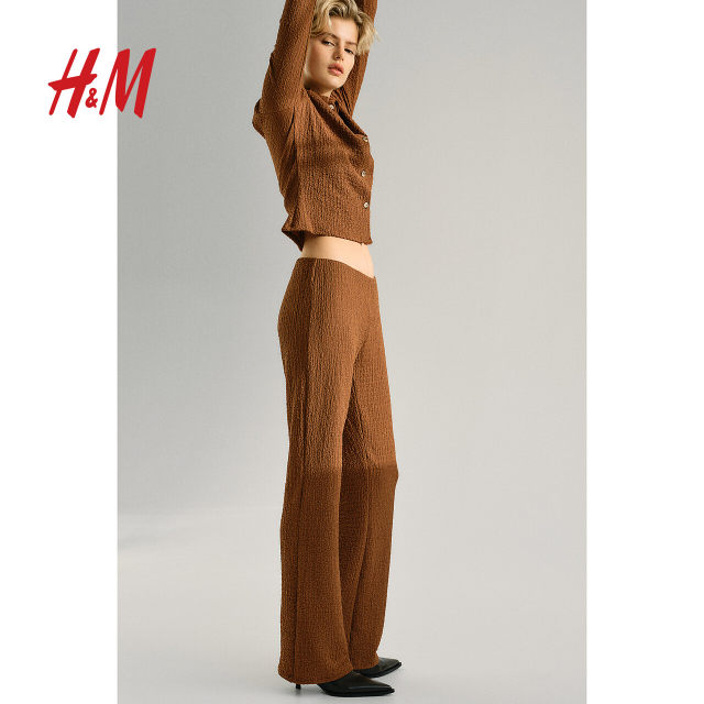 HM summer women's clothing fashion casual casual wrinkle trousers 1274428