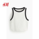HM women's vest suspender summer slim ribbed cotton short comfortable and fashionable vest 1049251

