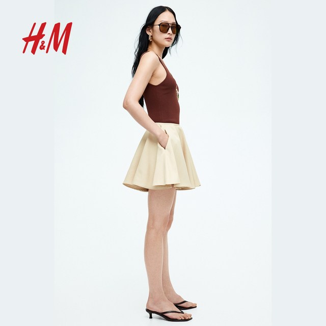 HM S/S 2025 Women's Skirt Summer New Fashionable Casual Simple Ring Mini Skirt 1284889