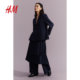 HM women's suit summer shoulder padded pleated long sleeve single-breasted striped casual jacket 1211493
