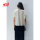 HM women's T-shirt 2025 summer new fine knitted comfortable round neck simple temperament short-sleeved top 1260796

