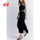 HM women's skirt summer satin low waist elastic straight half-length skirt1225202
