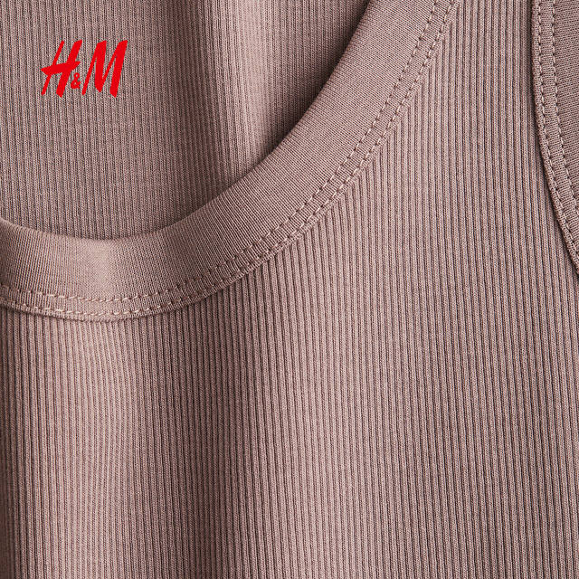 
HM women's suspender 2025 summer new ribbed round neck slim and comfortable inner vest 1257593