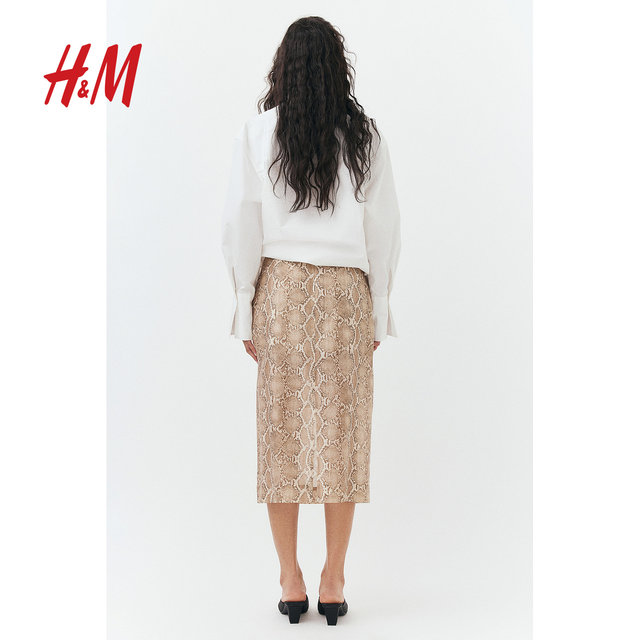 HM 2025 Summer New Women's Lacele Blended Pencil Skirt 1289165
