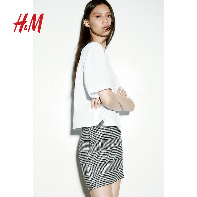 HM women's skirt summer slim and fashionable comfortable high waist mini skirt 1247890
