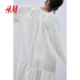 HM women's dress summer lace-up temperament high-end loose printed lantern long-sleeved short skirt 1217790