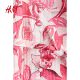 
HM women's dress summer V-neck waist lace-up crepe woven lantern French plant printed long skirt 1226566