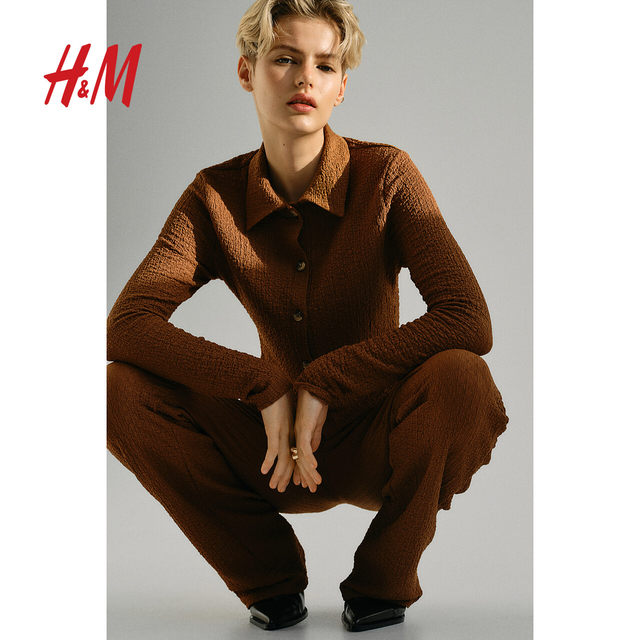 HM summer women's clothing fashion casual casual wrinkle trousers 1274428