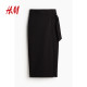 HM women's skirt summer slim crepe woven high waist wrap half-length skirt1247084
