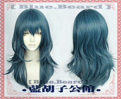 taobao agent [Blue beard] The pattern of the flames of the flames of the wind and snow, the protagonist blue cosplay wig