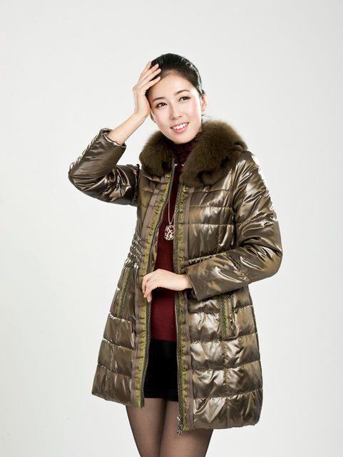 Ligui Autumn and Winter Alpaca Wool Coat Mid-Length Waist Slimming Real Fox Fur Collar Middle-aged Mother's Outfit Coat Treatment