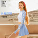 BE Fan De'an co-branded 2025 new long-sleeved skirt-style split swimsuit for women's sun protection, conservative and slimming hot spring vacation