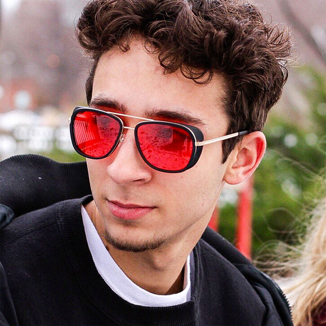 Matsuda Iron Man glasses sunglasses Men's tide retro hip hip hip hip -hop Little Robert Downey Same sunglasses M3023
