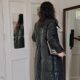Special TOP home French elegant contrasting wool collar large diamond 90 white goose down jacket for women
