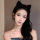 Meow Meow Headband Cute Cat Ears Face Wash Headband 2024 New Plush Hairpin Autumn and Winter Cat Mask Hair Bundle