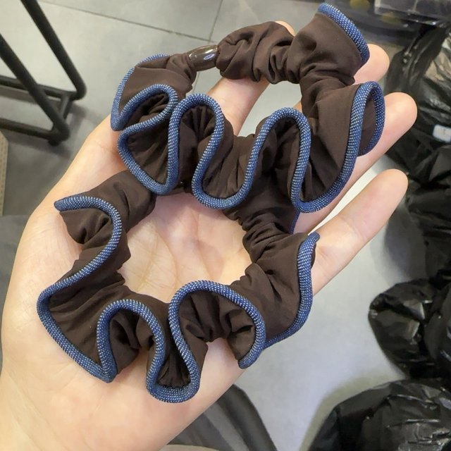 Contrast color fungus side small intestine hair tie high ponytail versatile hair tie high elastic ball head durable hair rope rubber band