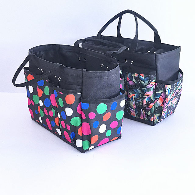 Gardening tool storage bag, outdoor portable portable open-mouth household sundries and gadget storage bag, multi-pocket classification