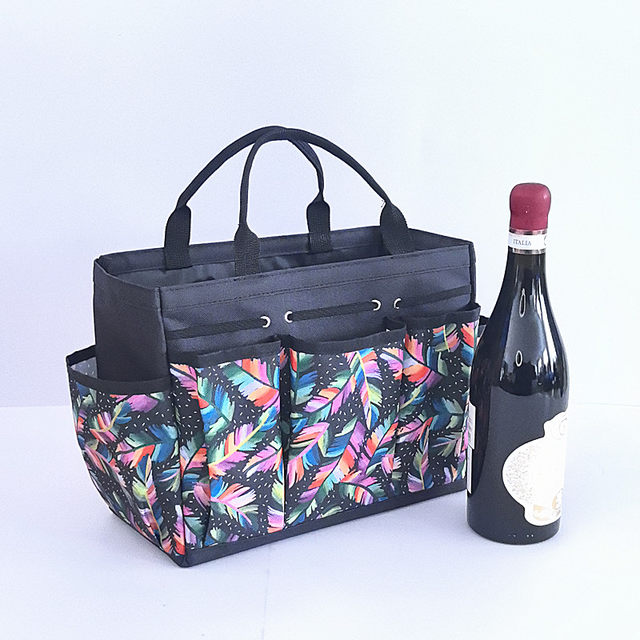 Gardening tool storage bag, outdoor portable portable open-mouth household sundries and gadget storage bag, multi-pocket classification