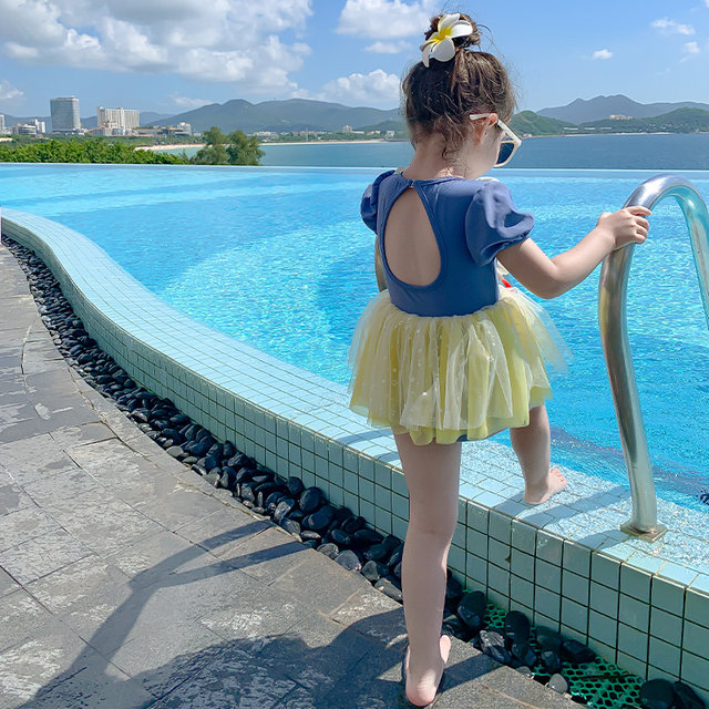 Children's swimsuit girls ins infant baby cute snow white gauze skirt swimsuit little girl swimsuit