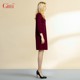 Gitti/Gitti Spring Printing round neck large -scale sleeve dress female short skirt G205611
