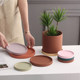 Nordic ceramic flowerpot tray water tray decorative tray round succulent base ins simple modern personalized potted plant