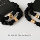 2-piece black head rope cute rabbit small intestine circle high elastic hair rope rubber band temperament tied ponytail hair ring