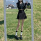 Pleated skirt for women in summer high waist A-line slim and sweet college style suit fabric high short skirt white skirt pants